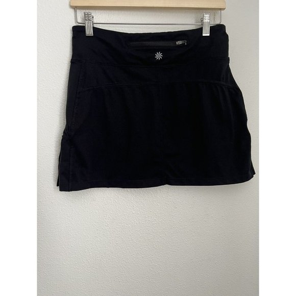 ATHLETA Pleated Skirt Skort Tennis Golf Black Women’s Small Excellent Shorts - Picture 2 of 6